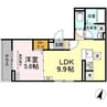 Dフラット東平山　B棟 1LDKの間取り