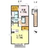 サンボナール 1LDKの間取り