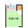 フラワーハイムA 1Kの間取り