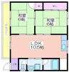 佐伯マンション 2LDKの間取り