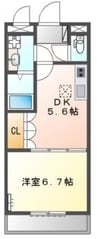 大仙パークサイド 1DKの間取り