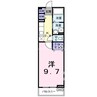 アンジュリナ 1Kの間取り