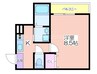 フジパレス中加賀屋Ⅲ番館 1Kの間取り