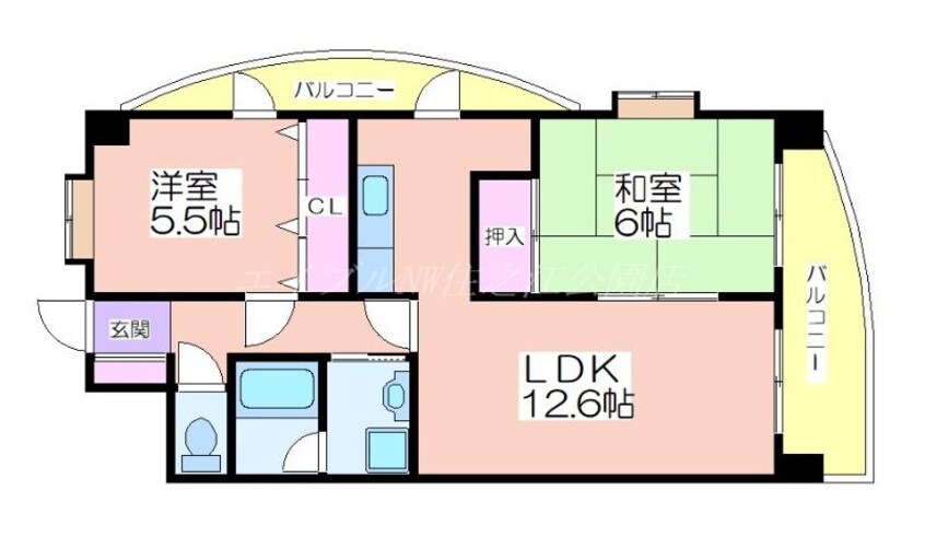 間取図 ペガサス2番館住之江