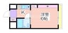 メネダス 1Kの間取り