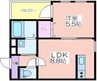 フジパレス山之内Ⅲ番館 1LDKの間取り
