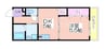 エルサ住之江 1DKの間取り