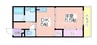 エルサ住之江 1DKの間取り