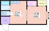 アビリティ住吉 1DKの間取り