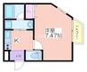 KTIレジデンス住之江 1Kの間取り