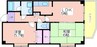 ラフィーネ住之江 2LDKの間取り