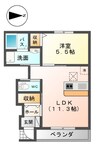 ウィングコート 1LDKの間取り