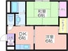 モートサイド粉浜 2DKの間取り