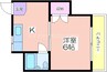 粉浜ハザマコーポ 1Kの間取り