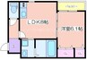フジパレス住吉長居Ⅲ番館 1LDKの間取り