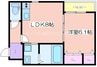 フジパレス住吉長居Ⅲ番館 1LDKの間取り