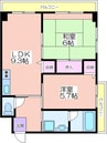 リーデルフェリア住之江 2LDKの間取り