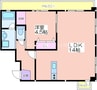 リーデルフェリア住之江 1LDKの間取り