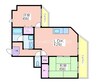 ペガサス1番館住吉 2LDKの間取り