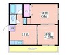 プレアール遠里小野 2DKの間取り