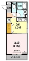 アネックス山之内 1DKの間取り