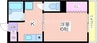 美里マンション 1Kの間取り