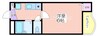 ヴァンテアン 1Kの間取り