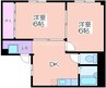コーポ有希 2DKの間取り