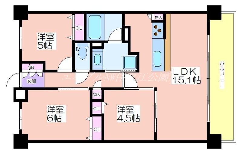 間取り図 ユニハイム住之江公園