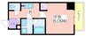 グランエクラ花園町 1Kの間取り