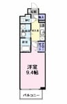 ユーヴェＳ 1Kの間取り