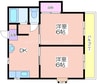 エクセレント川辺 2DKの間取り