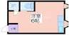 川辺ビル 1Rの間取り