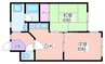アクシスコート住之江 2DKの間取り