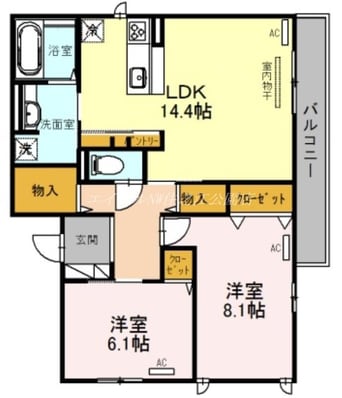 間取図 D-room南住吉　マリキータ