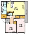 D-room南住吉　マリキータ 2LDKの間取り