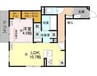 Passaro　Grande　墨江WEST 1LDKの間取り