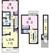 レジデンス千本南 2LDKの間取り