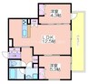 ウェルスクエア帝塚山 2LDKの間取り