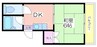 ウィステリア北島１号館 1DKの間取り