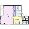 アウロ－ラ 1Kの間取り