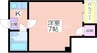 住吉パークハイツ 1Kの間取り