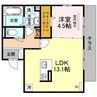 ソッレヴァンテ 1LDKの間取り