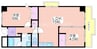 リバージュ住吉 2LDKの間取り