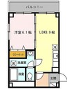 シーガルマンション 1LDKの間取り