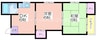 シーズコート住吉 2DKの間取り