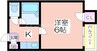 ブルーメイトＡ・B 1Kの間取り