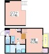 ハーモニーテラス清水丘Ⅱ 1Kの間取り