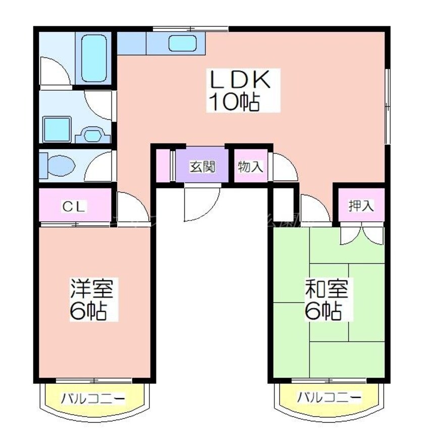 間取図 コーポかえで