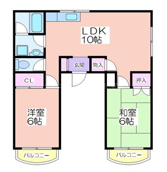 間取図 コーポかえで